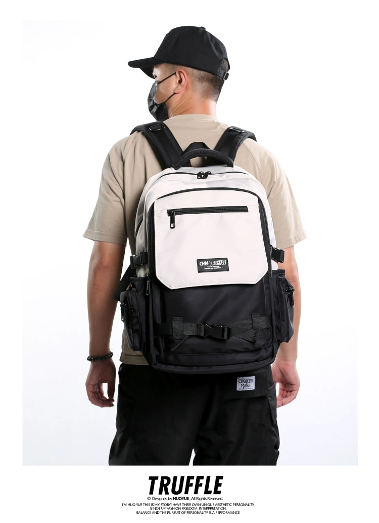 TRUFFLE trendy solid color brand day backpack