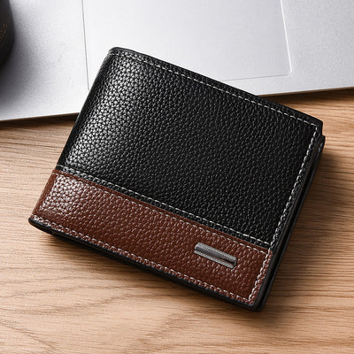 High-Quality Horizontal Pebble Pattern Artificial leather Multi-Card Business Wallet for Men
