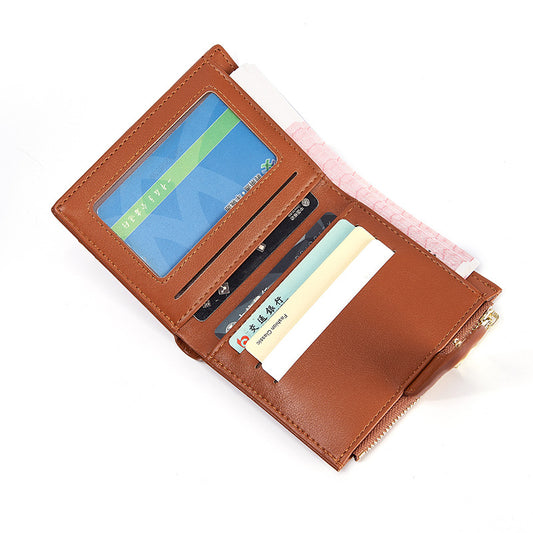 Multi-Purpose Short Belt Buckle Women's Folding Wallet