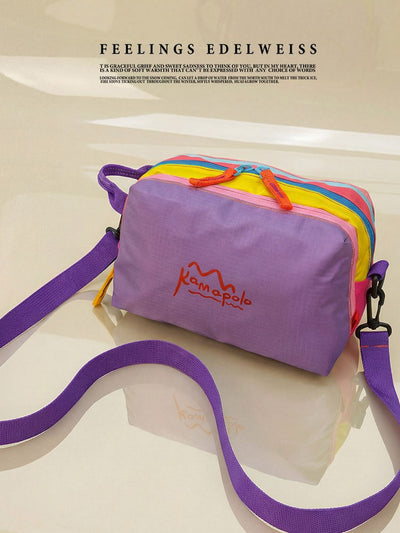Korean Style Color-Block Crossbody Bag | Casual Mini Square Shoulder Bag for All