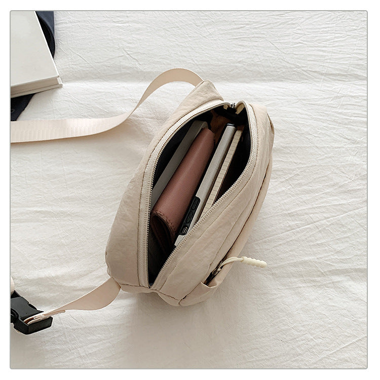 Korean Style Nylon Crossbody Waist Bag | Lightweight Everyday Sling Bag