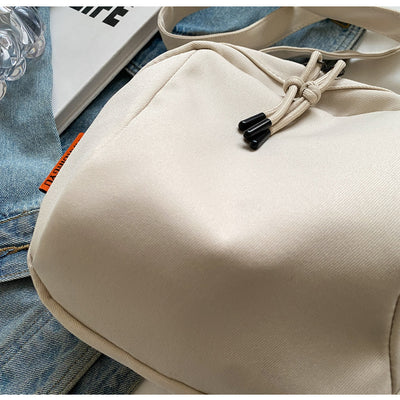 Women’s Minimal Canvas Crossbody Bucket Bag | Lightweight Casual Shoulder Handbag