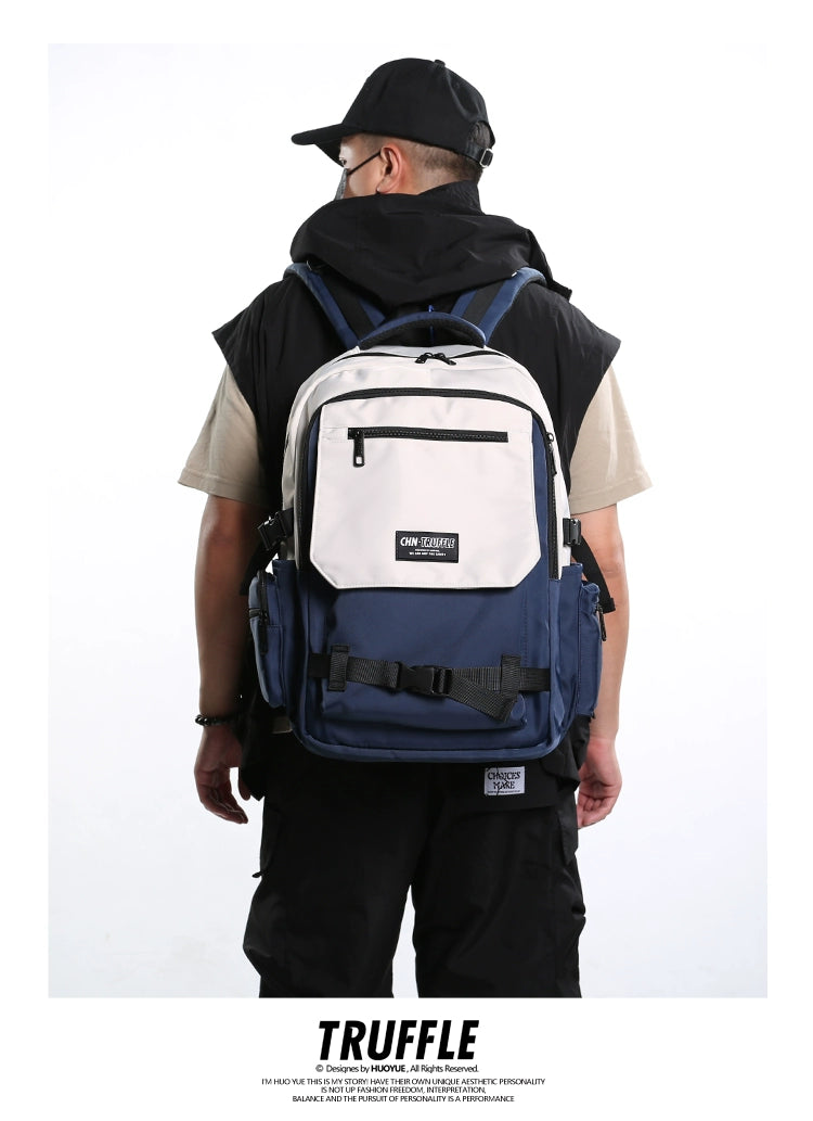 TRUFFLE trendy solid color brand day backpack