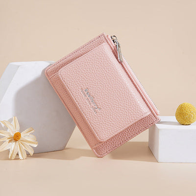Trendy Orange Color Tri Fold Purse for Women