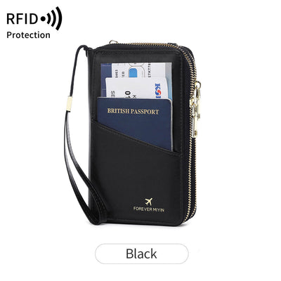 High Quality Multi Functional Double Zipper Passport Bag