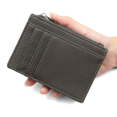 Slim PU Leather Card Holder Wallet | Zipper Coin Purse with Multi Card Slots