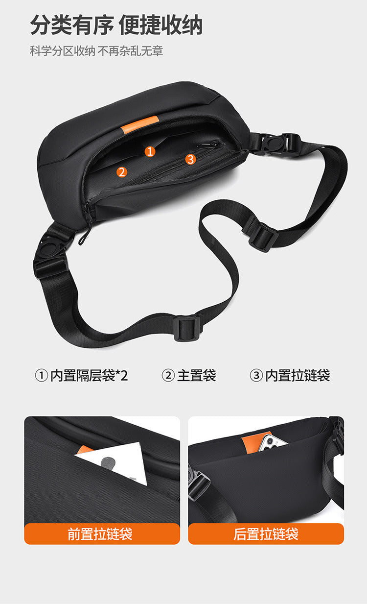 Premium Mens Waterproof Crossbody Chest Bag | Urban Travel Sling Bag