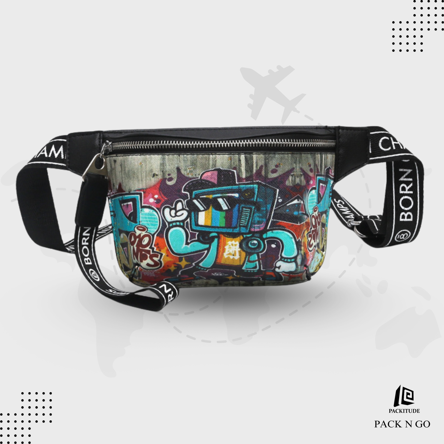 Hip Hop Fashion Graffiti Painted Crossbody Chest Bag