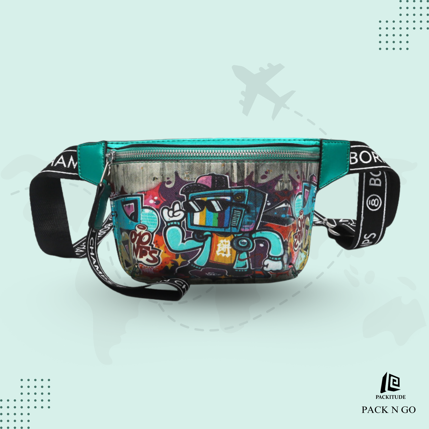 Hip Hop Fashion Graffiti Painted Crossbody Chest Bag