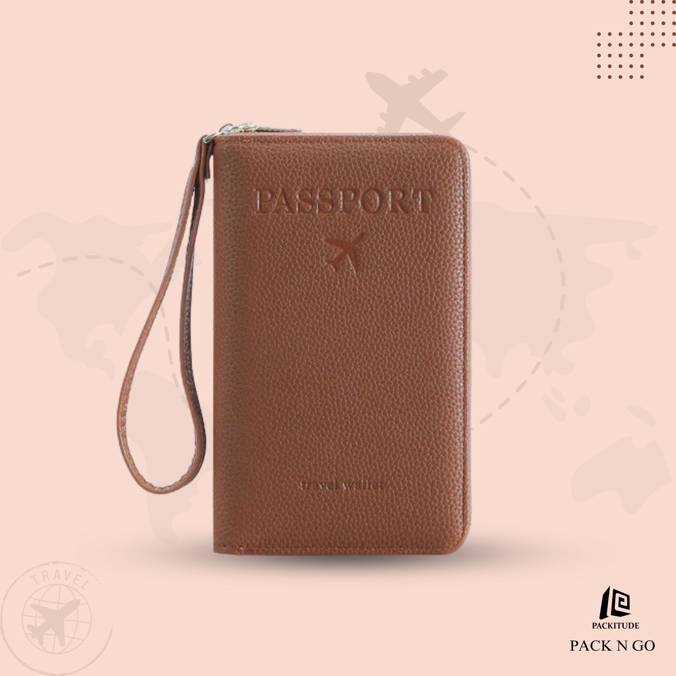 High Quality Multifunctional Passport Protective wallet with Zipper