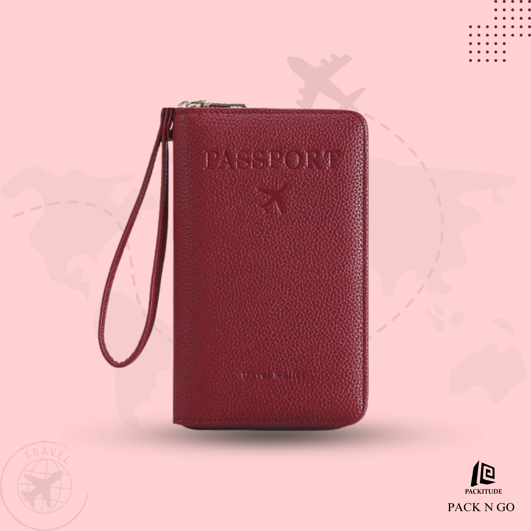 High Quality Multifunctional Passport Protective wallet with Zipper