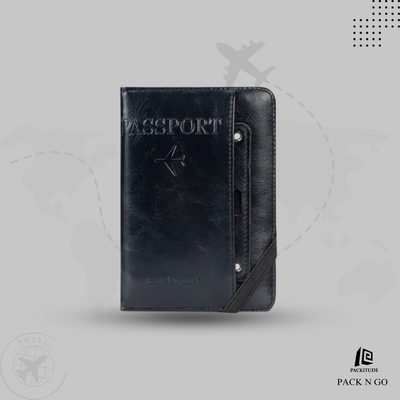 RFID protected Multi functional Bi Fold Passport Wallet