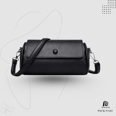 Versatile Solid Color Cylinder Shape Women's Shoulder bag