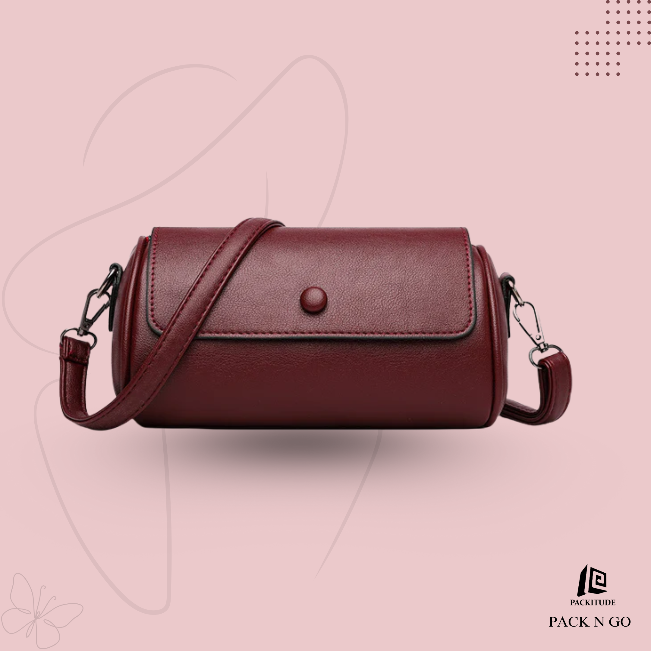 Versatile Solid Color Cylinder Shape Women's Shoulder bag