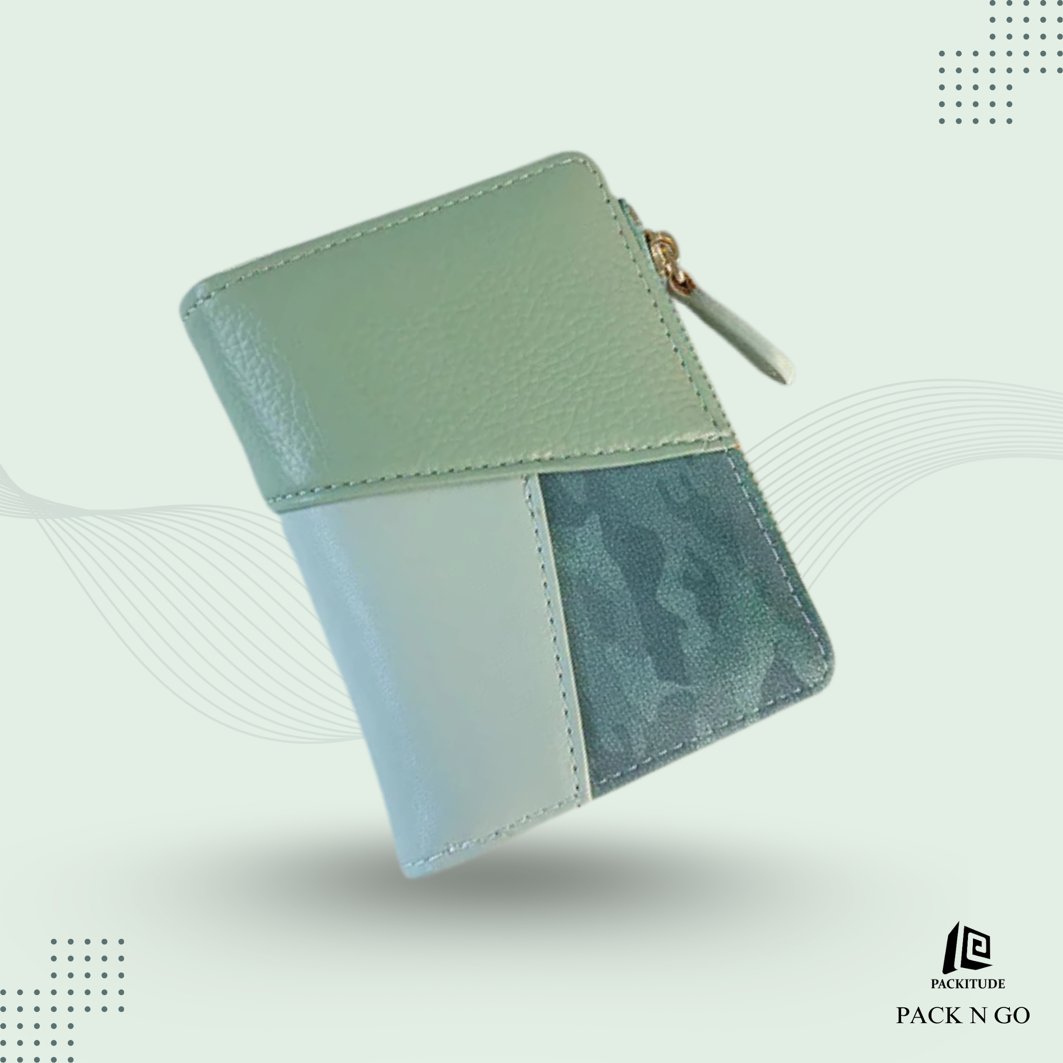 High-Quality Color Splicing Multi-Card Slot Zipper Wallet for Women