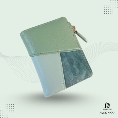 High-Quality Color Splicing Multi-Card Slot Zipper Wallet for Women