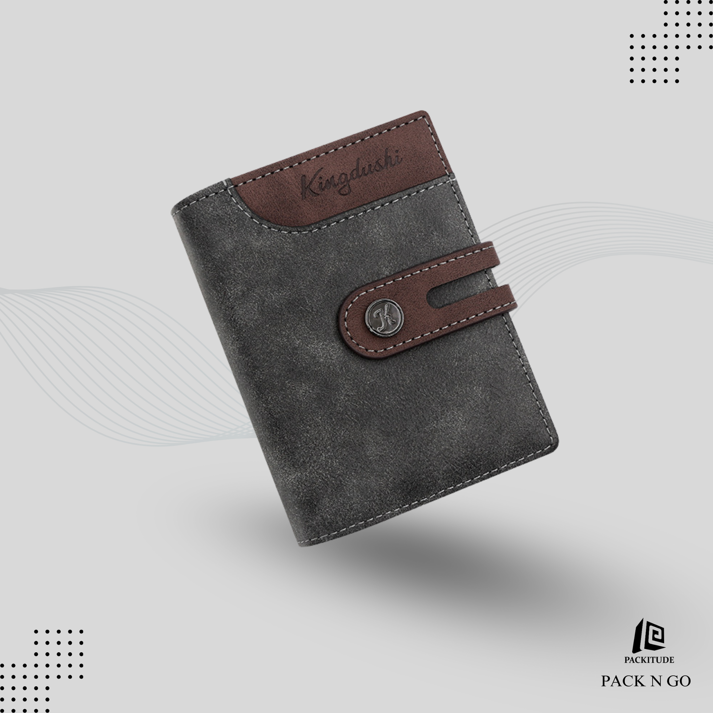 Side Zipper Versatile Bi-Fold Buckle Wallet for Men