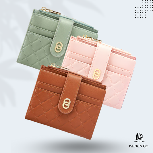 Multi-Purpose Short Belt Buckle Women's Folding Wallet