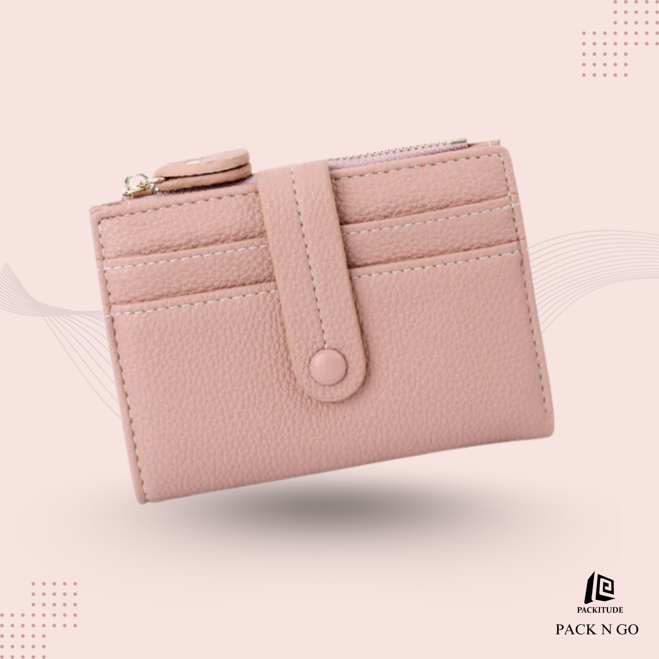 RFID Protected Lychee Pattern Clutch Wallet for Girls