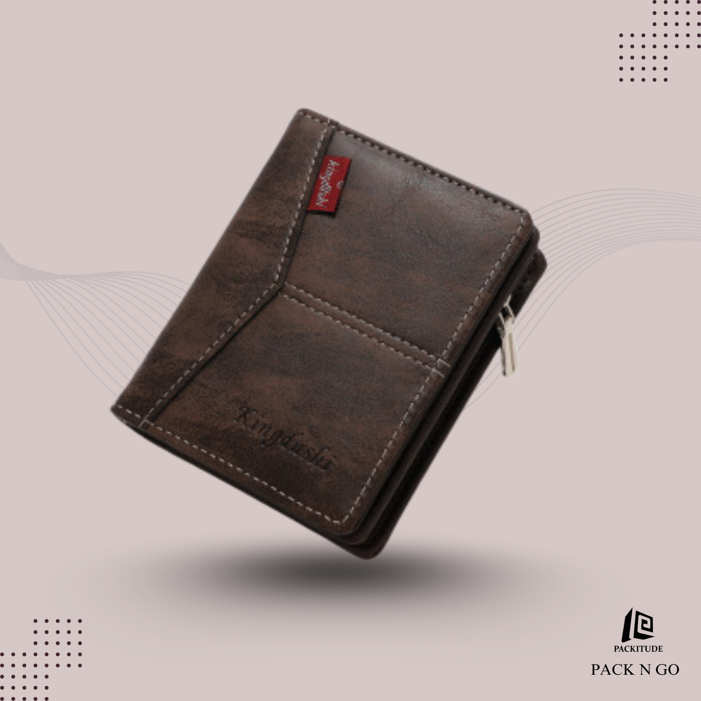 Casual Splicing Men's Wallet with Zippered Coin Purse