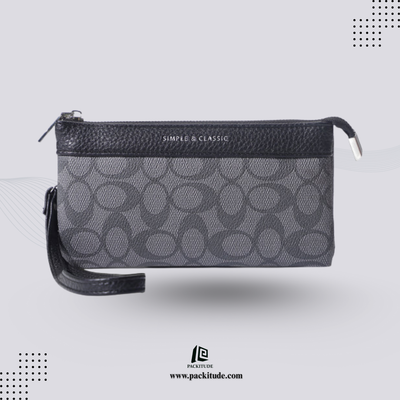 Premium Brand Texture Zipper Wrist Purse for Women