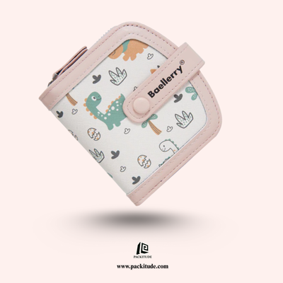 Cute Printed Compact Girls Zipper Wallet