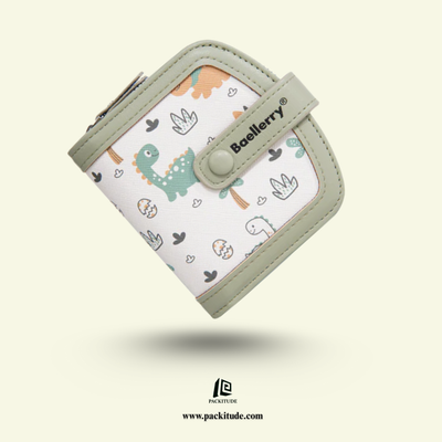 Cute Printed Compact Girls Zipper Wallet